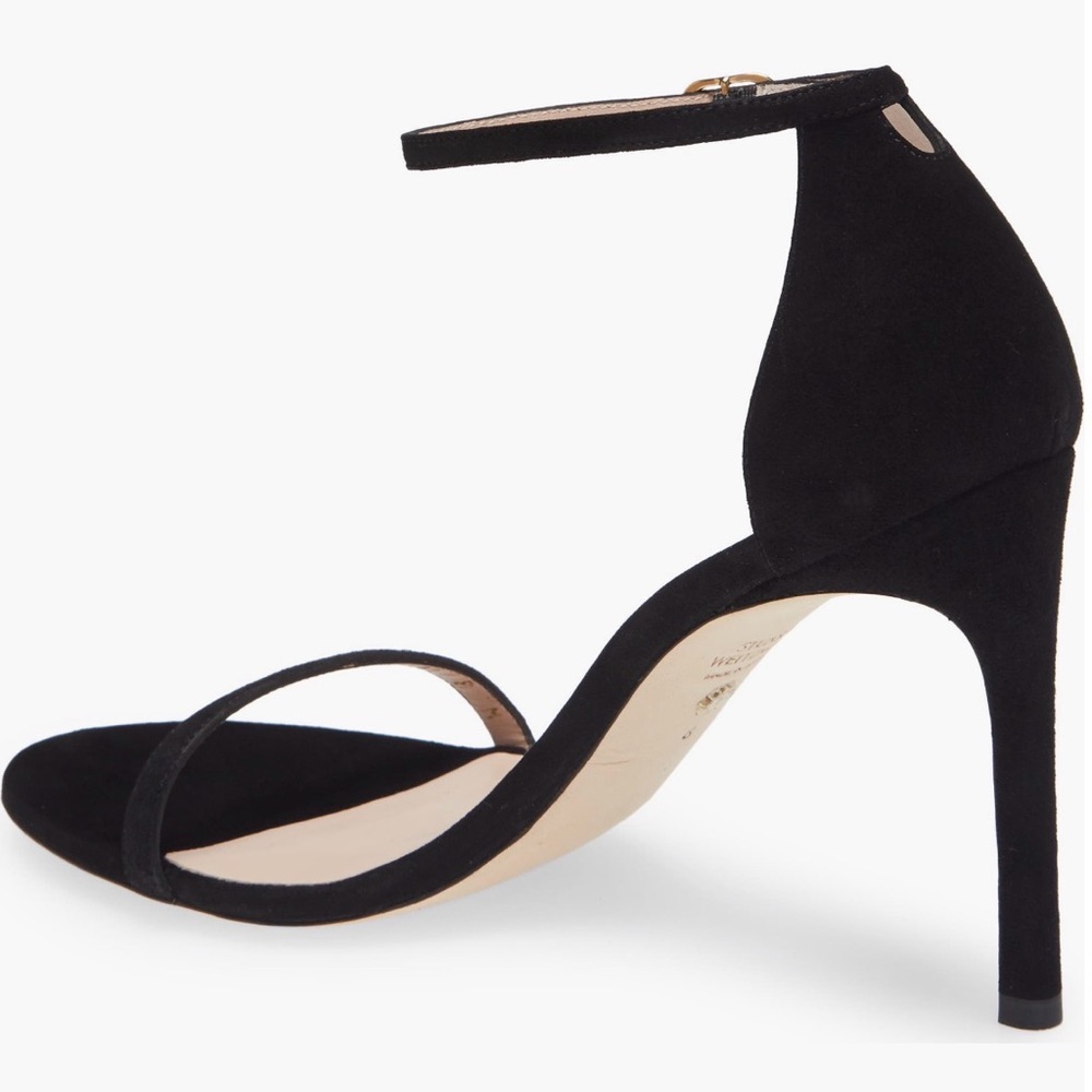Stuart Weitzman Black NUDISTSONG HEEL IN BLACK SUEDE - Picture 3 of 5